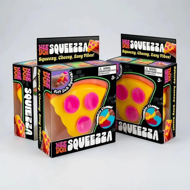 2026 Cheesy Pizza Squeeze Toy,  Squeezza Stress Relief Fidget Toy, Soft Textured Anxiety Relief Toy for Adults