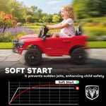 12V Kids Ride on Car, Licensed Dodge RAM 3500 Ride on Toys with Dual Motors, Remote Control for Toddlers, Red