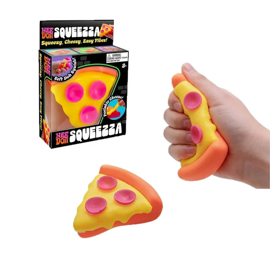 2026 Cheesy Pizza Squeeze Toy,  Squeezza Stress Relief Fidget Toy, Soft Textured Anxiety Relief Toy for Adults
