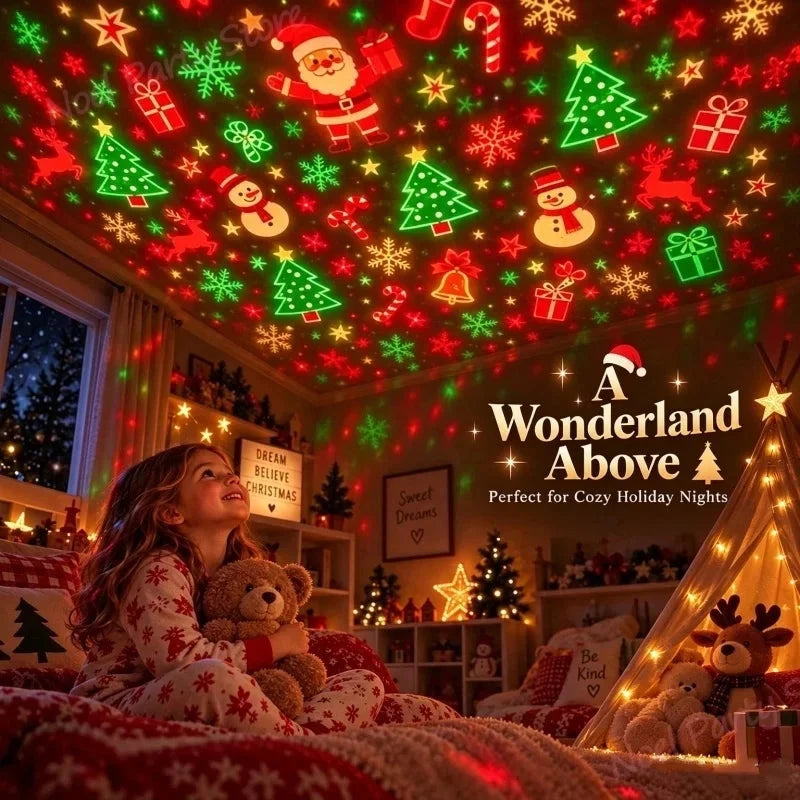 New Christmas Tree Design Projector Light USB Powered Christmas Night Light Ceiling Projector Indoor for Holiday Home Decor Xmas