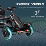 Kids Pedal Go Kart, Outdoor Ride on Toys with Adjustable Seat, Sharp Handling, Handbrake, 4 Non-Slip Rubber Wheels for Boys & Girls Aged 5-12 Years Old, Black