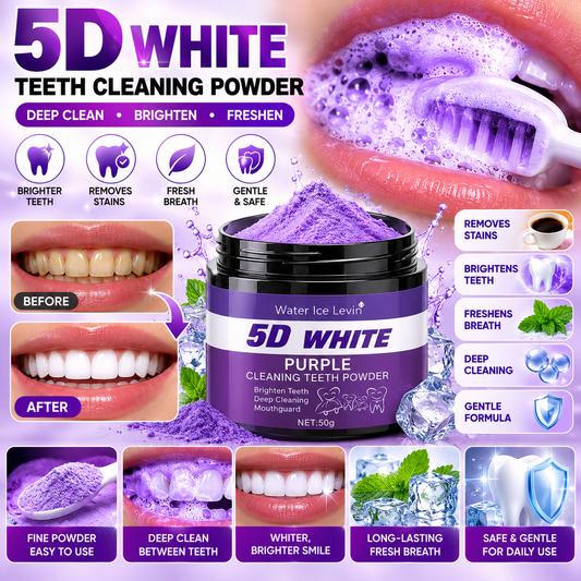 Purple Tooth Cleaning Powder - Sulfate-Free, Deep Cleaning and Polishing, Whitens Teeth in 5 Days