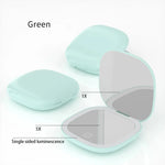 Mini Compact Foldable Pocket Hand Led Makeup Mirror With Led Light 5x/10x Magnification Rechargeable And Small