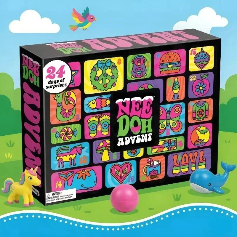 NeeDoh Advent Calendar 3D PVC Squishy Christmas Countdown Calendar Surprise Box Stress Relief Toy