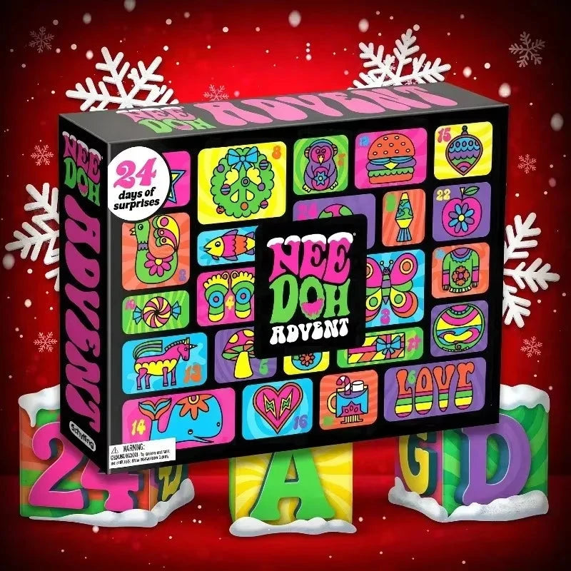 NeeDoh Advent Calendar 3D PVC Squishy Christmas Countdown Calendar Surprise Box Stress Relief Toy