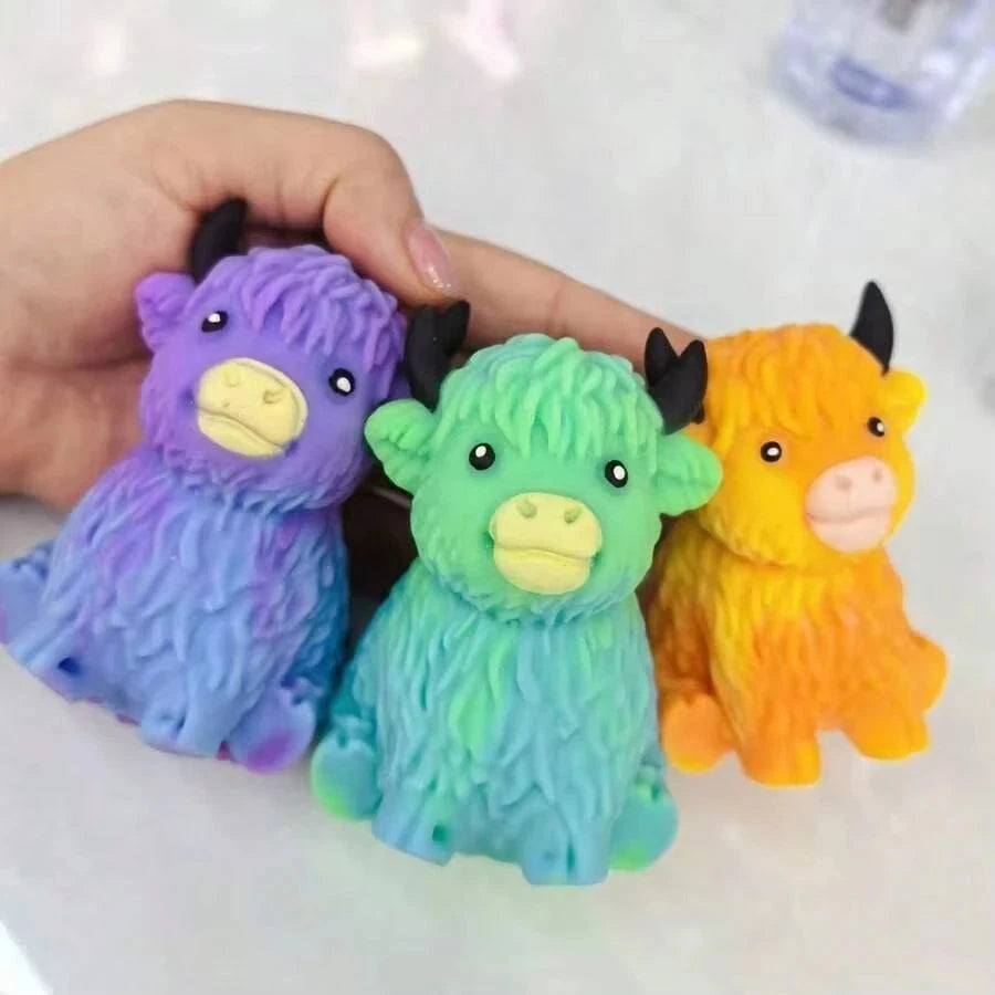 NeeDoH Scottish Highland Cow Squishy Slow Rebound Anxiety Relief  Squishy Toy