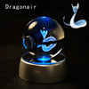 Pokemon Crystal Ball 3D Mewtwo Pikachu Gengar Pokeball 3D Night Light Lamp Glass Statue Pokemon Crystal Ball Birthday Gift