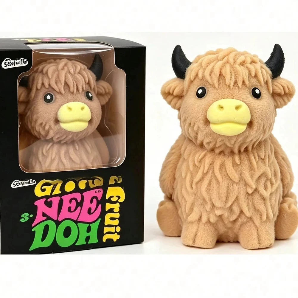 NeeDoH Scottish Highland Cow Squishy Slow Rebound Anxiety Relief  Squishy Toy