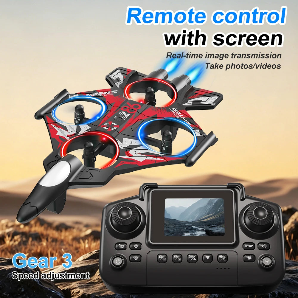 ZNLYRION Drone YL86 Fighter Shape With Screen Remote 480P Camera