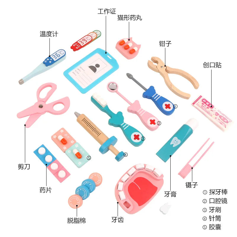 Wooden Pretend Play Doctor Educationa Toys