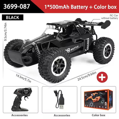 1:16 Scale Remote Control Monster Truck High Speeds 20KMH Off-Road RC Car with LED Lights for Adults Kids Durable Gift Ready for