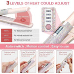 2-IN-1 Electric USB Hair Straightener Curler Fashion Colored Diamond  Design Wireless Travel Size