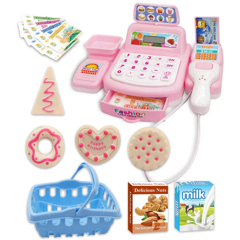 Cash House Toys Electronic Game Lighting And Sound Effects Supermarket Cashier Toys
