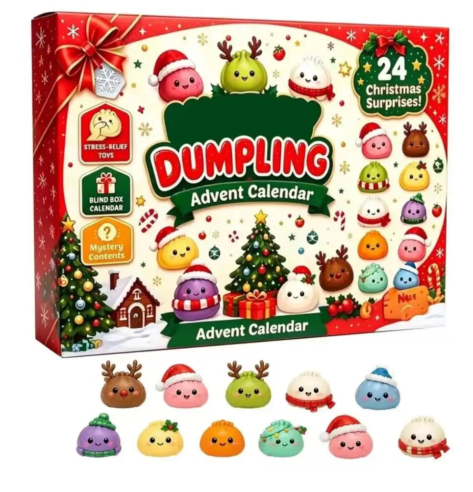 2026 New Christmas Dumpling Squishies Advent Calendar 24 Days Countdown