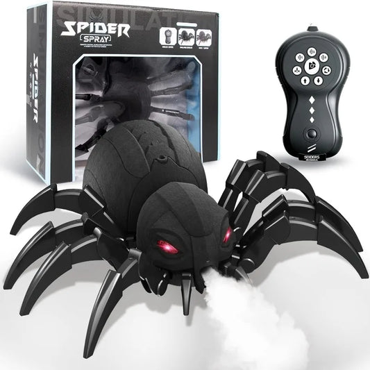 RC Spider Robot Remote Control Spider Toys with Spray/Light/Music Gifts for 6 -12 Year Old Kids