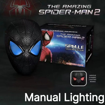 Miles Spider-Man 1:1 Scale Electronic Mask With Moving Glowing Eyes Ring Control Cosplay Toy