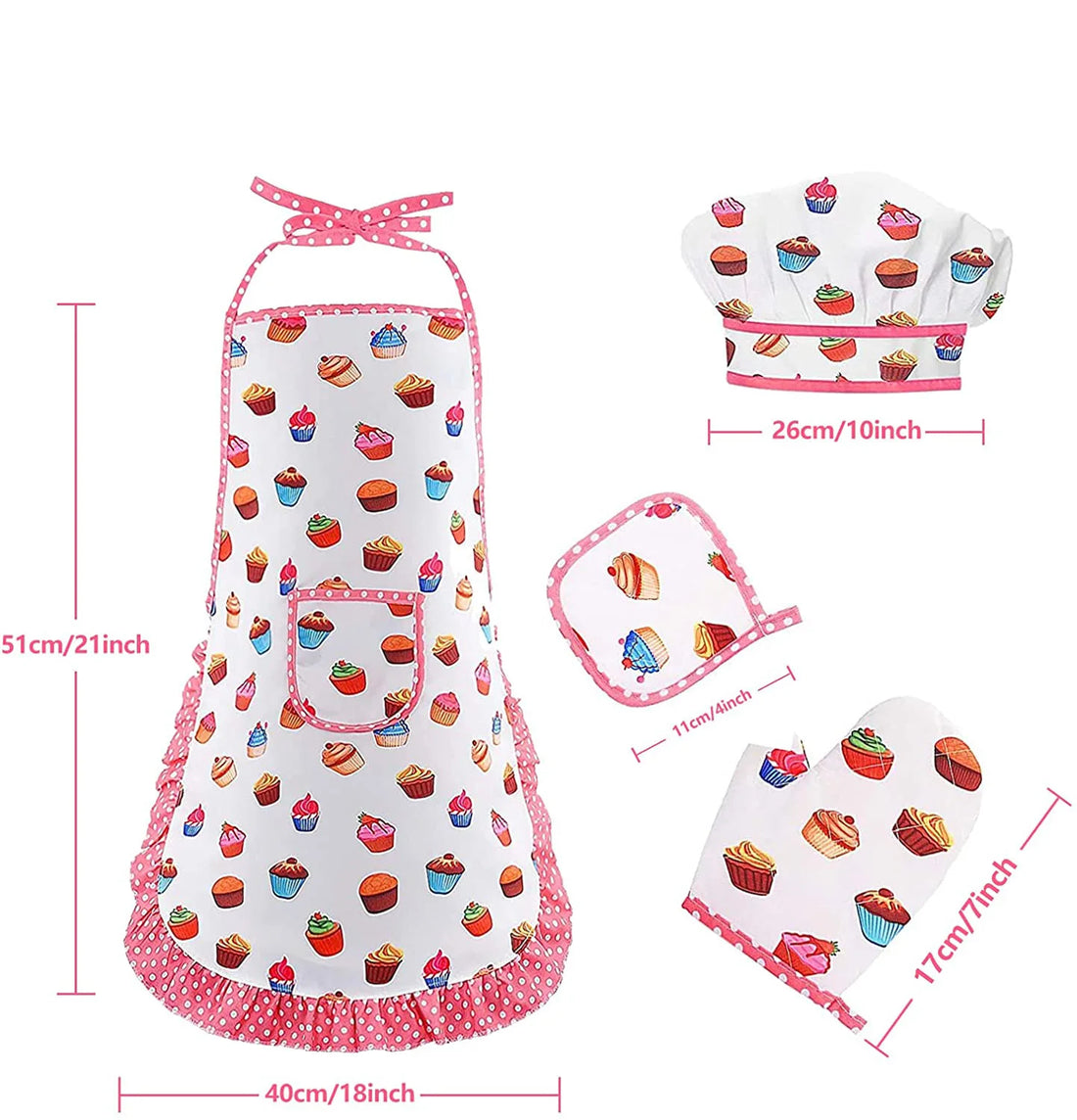 4/11Pcs Kids Cooking Apron Gloves Hat Set Child Chef Kitchen Baking Tool Play House Toys