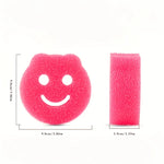 3pcs Smiley Face Cleaning Sponge, Colorful Temperature-Changing Kitchen Sponges, Multi-Purpose