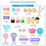 Ice Cream Shop Pretend Play Set Suitcase Cart Toys for Kids