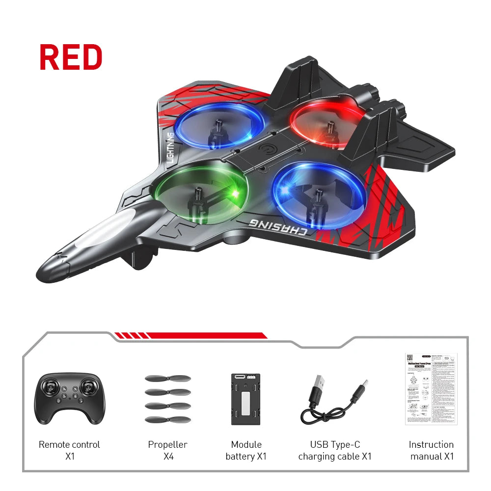 High Performance foam aircraft stunt intelligent fixed height hover 360 ° turn UAV remote LED lights