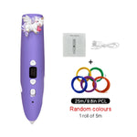 Unicorn Low Temperature 3D Printing Pen for Kids Safe 3D Drawing Pen with LED Display