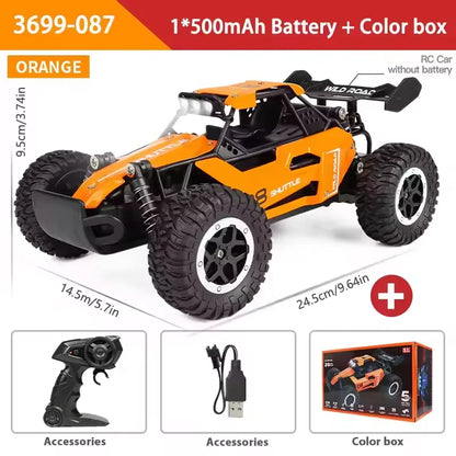 1:16 Scale Remote Control Monster Truck High Speeds 20KMH Off-Road RC Car with LED Lights for Adults Kids Durable Gift Ready for