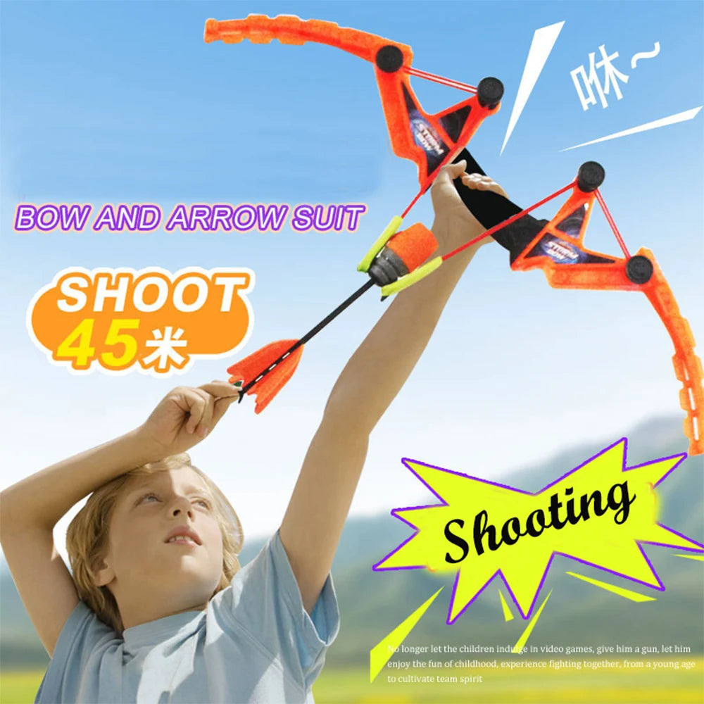 Outdoor Shooting Game Whistle Bow Arrow Set Portable Outdoor Sports Entertainment Toy