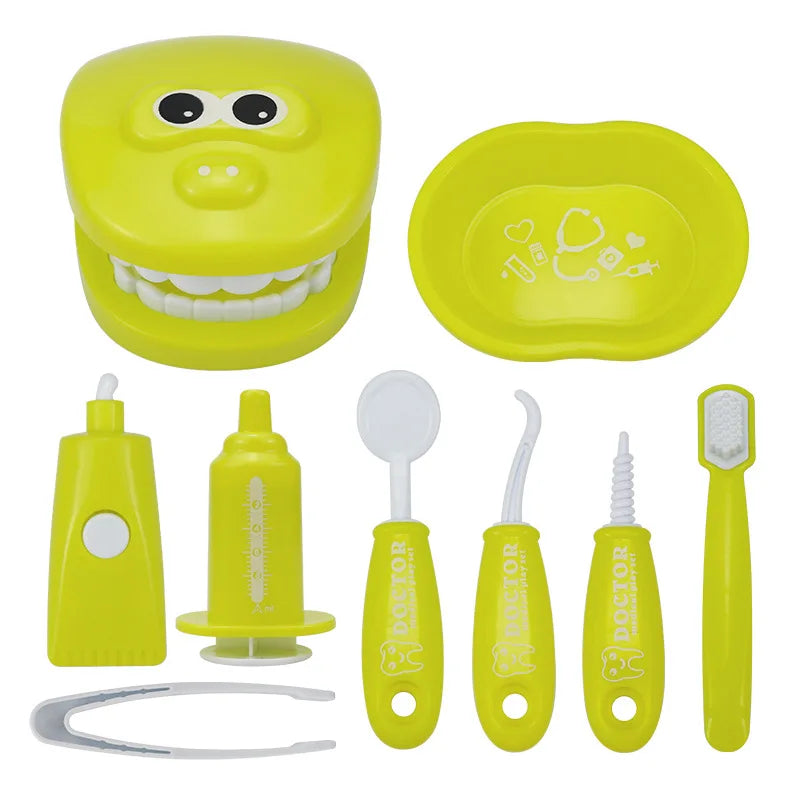9PCS Simulation Dentist Play Set  Baby Dental Doctor Medical Kit Pretend Toy for Kids