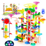 Joyfy 236 Pcs Glowing Marble Run with Motorized Elevator Construction Building Blocks STEM Educational Toys Set for Kid Ages 4-8