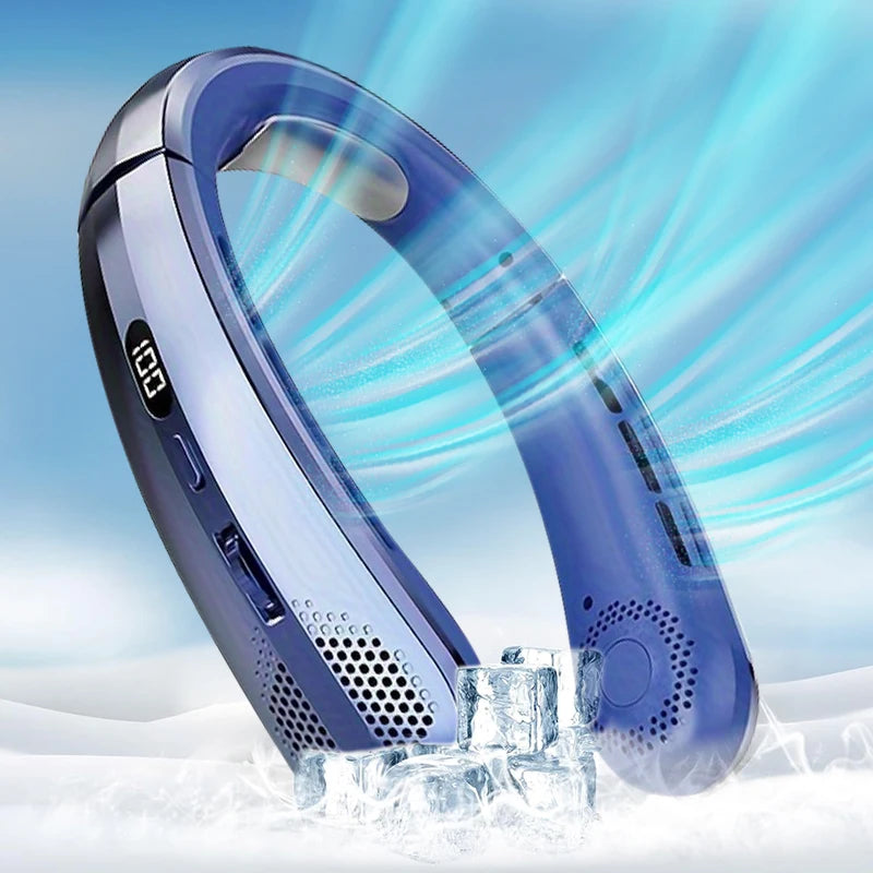 Electric Hanging Neck Fan Portable Bladeless Mini Rechargeable  Air Cooler