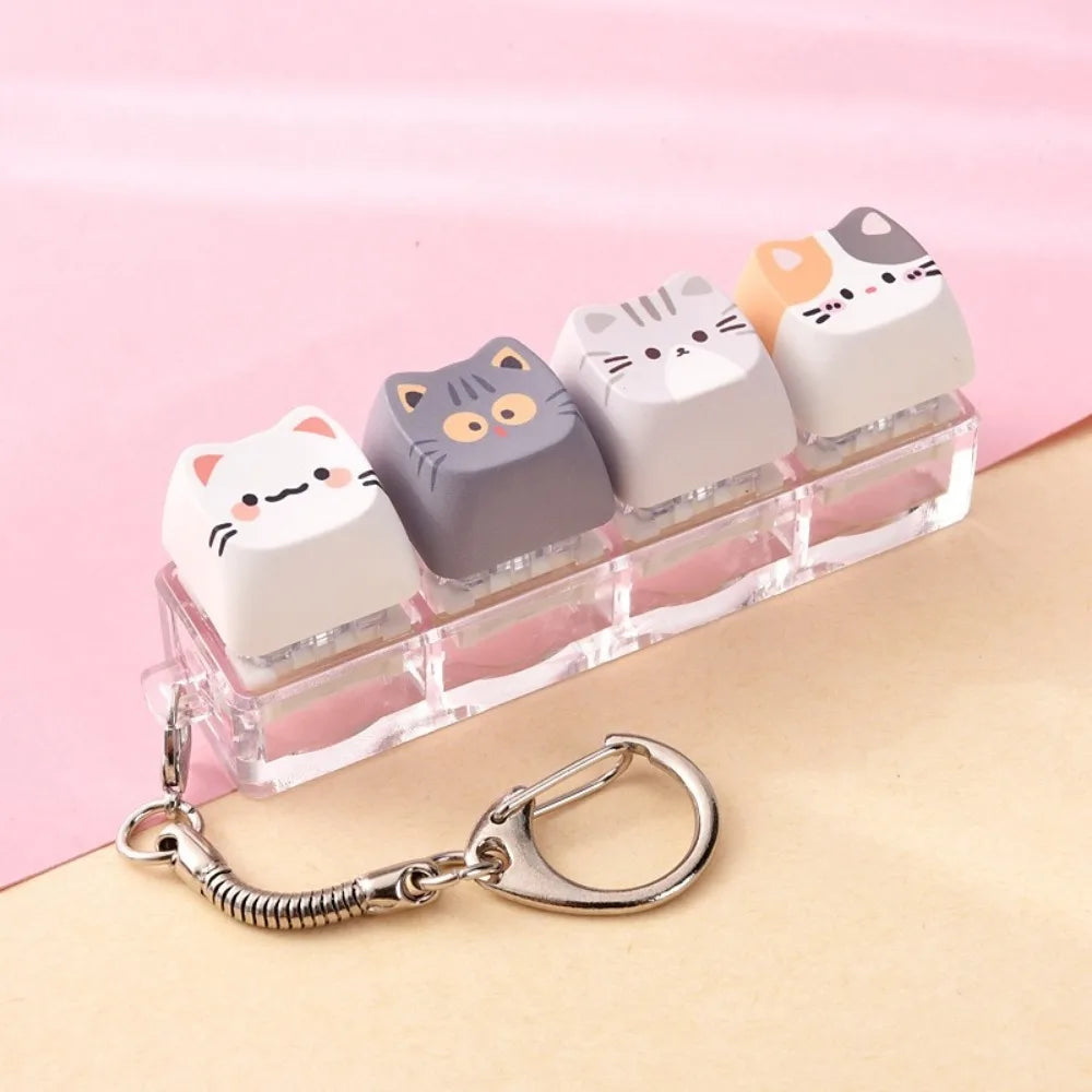 4 Keys Cat Fidget Keychain