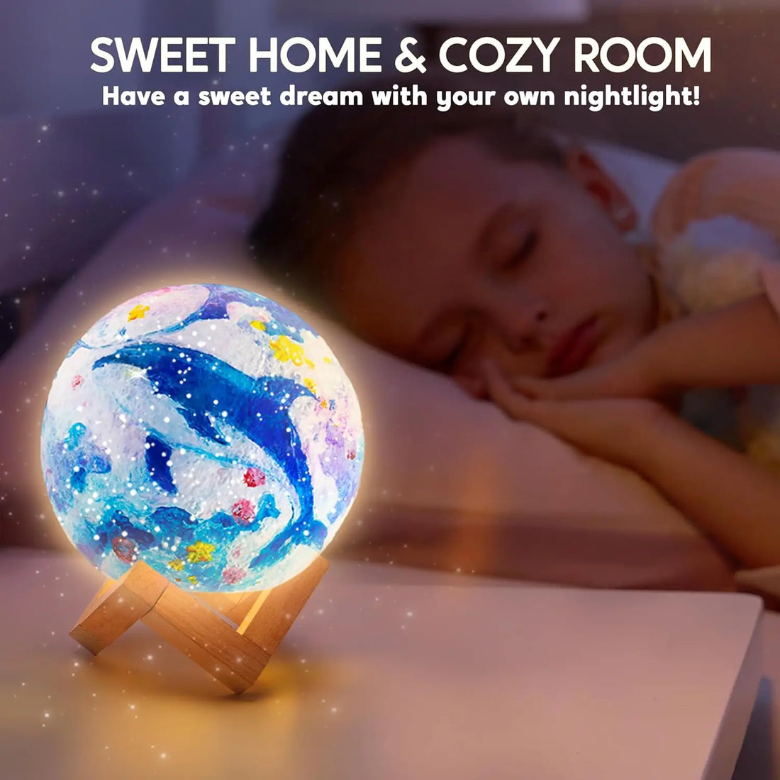 JOYFY DIY 3D Moon Night Light For Kid Paint Your Own Moon Lamp Kit