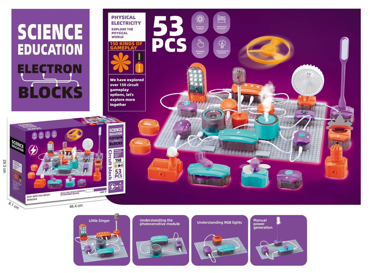 STEM Science Education Electronic Building Blocks Toy - Physics Circuit Experiment Set