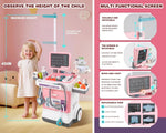 Deluxe Kids Doctor Play Set Pretend Play Medical Cart Trolley ECG Stethoscope Educational Role Play Toy Boys Girls Gift