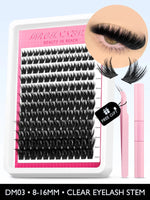 GROINNEYA Lash Clusters Kit Fluffy Individual Lashes C Curl Cluster DIY Lash Extension Kit