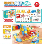 Magnetic Train Set DIY 3D Cube Track Electric Train Set for Kids