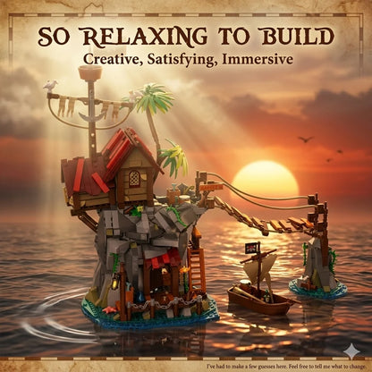 Pirate Cliffside Hideout Collectible Building Blocks Set STEM