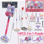 Kids Vacuum Cleaner Toy Electric Realistic Pretend Play Housekeeping Cleaning Set for Toddlers