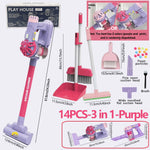 Kids Vacuum Cleaner Toy Electric Realistic Pretend Play Housekeeping Cleaning Set for Toddlers