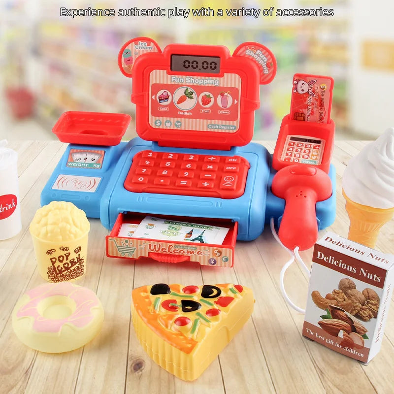 Cash House Toys Electronic Game Lighting And Sound Effects Supermarket Cashier Toys