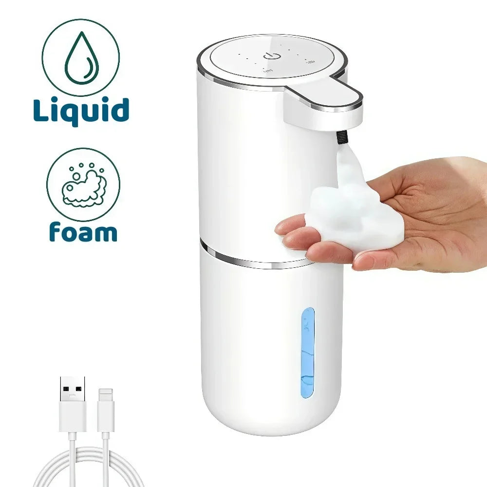 Automatic Foaming Soap Dispenser Touchless, 450ml USB Rechargeable Wall Mount Sensor