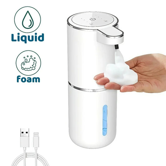 Automatic Foaming Soap Dispenser Touchless, 450ml USB Rechargeable Wall Mount Sensor