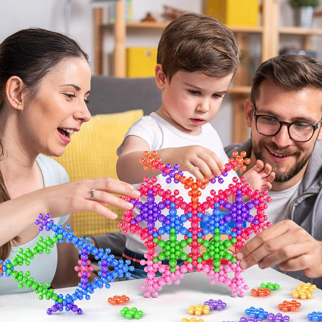 150PCS Plum Blossom Building Blocks 3D Bricks STEM Educational Building Toys Interlocking Solid Plastic Discs Sets Gifts for Kid