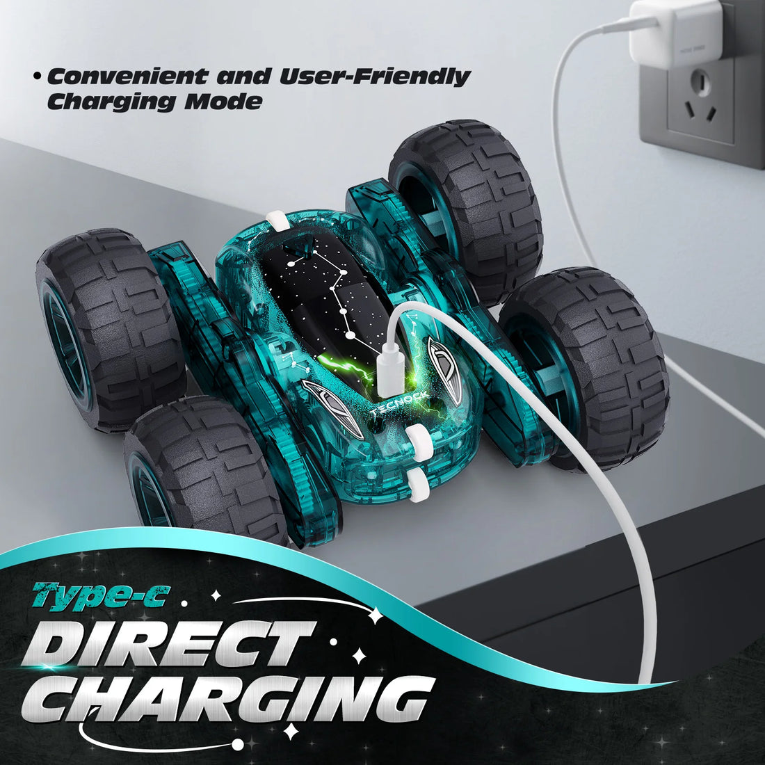 Remote Control Car with Lights, 2.4Ghz RC Car Double Sided 360°Flip RC Stunt Cars