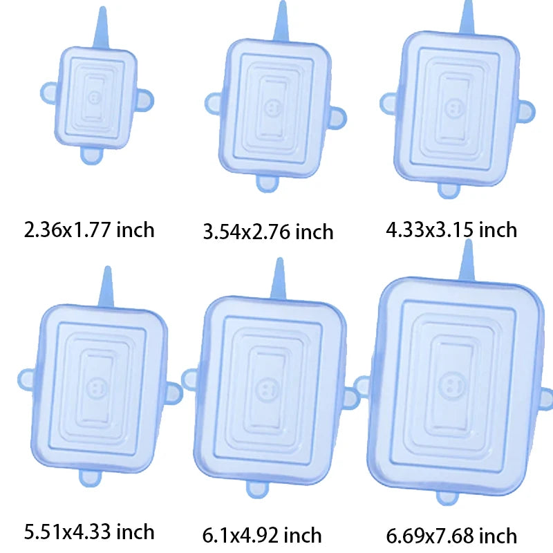 6 Pcs Silicone Cover Stretch Lids for Kitchen Microwave Food Covers Bowl Caps Elastic Silicone