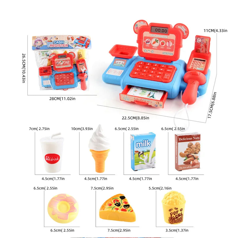 Cash House Toys Electronic Game Lighting And Sound Effects Supermarket Cashier Toys