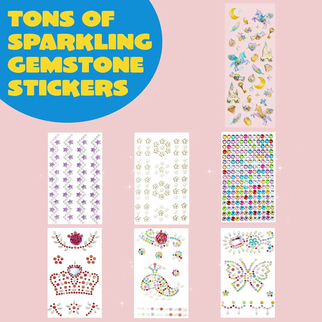 JOYFY DecorateYour Own Baseball Cap with 7 Sheets Gems Stickers Art & Crafts Kit