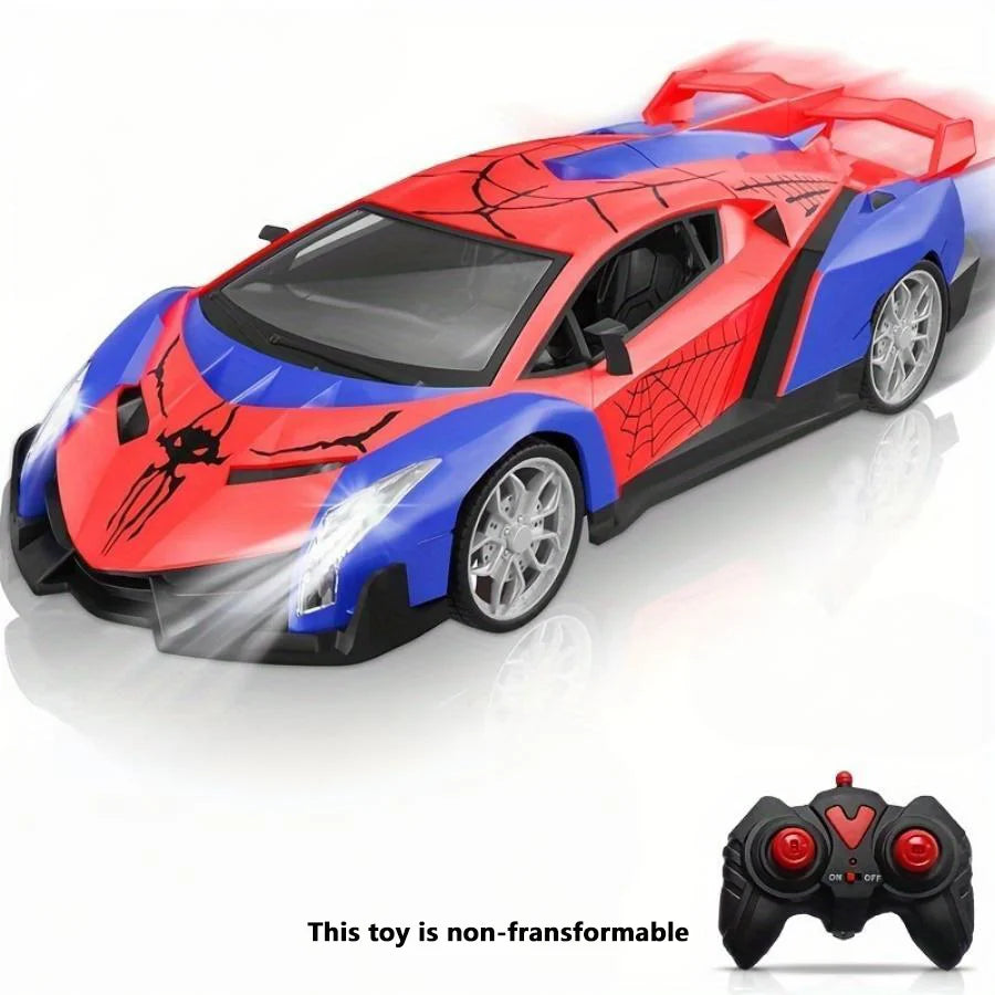 RC Supercar 2.4GHz Remote Control, Spider-themed Racing Toy, Rechargeable Battery, Best Gift for Boys
