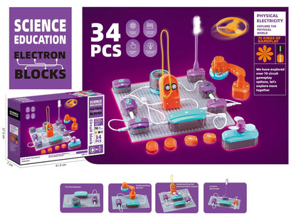STEM Science Education Electronic Building Blocks Toy - Physics Circuit Experiment Set