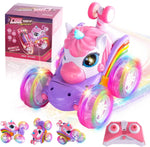 2.4G Lighting unicorn Remote Control Stunt Dump Truck Drift Dancing Toy Car, Children's New Year Bi